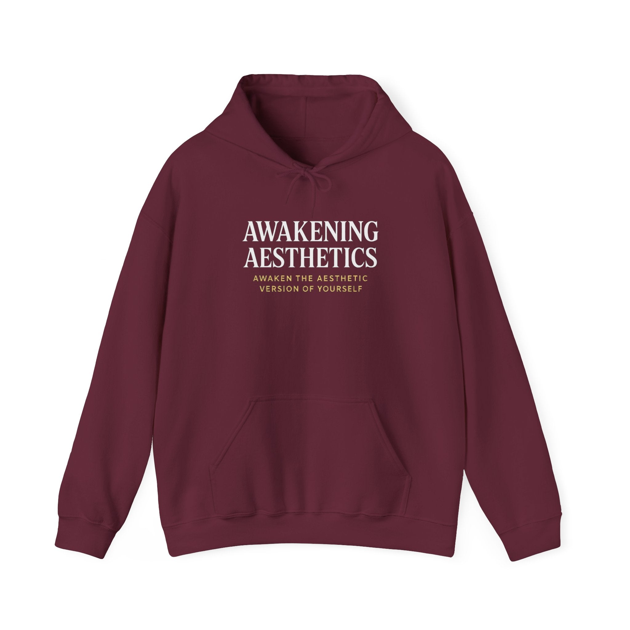 Awakening Aesthetics Gym Hoodie for Men & Women | Athletic Pullover with Kangaroo Pocket | 50/50 Cotton-Poly Blend | Comfortable, Stylish & Ethically Made | Unisex Classic Fit