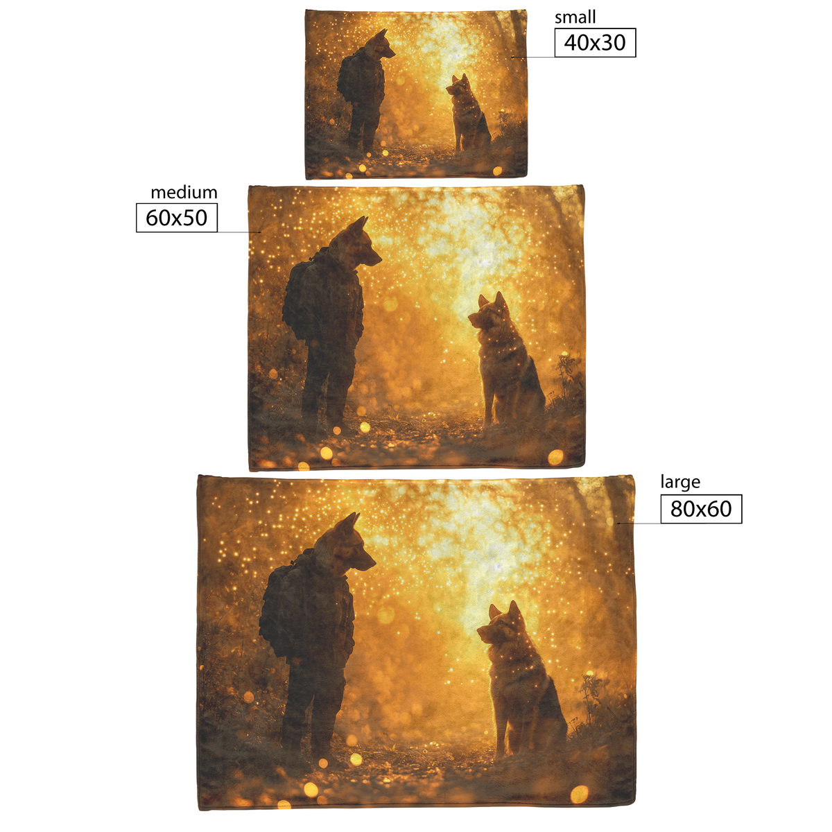 German_Shepherd_on_Forest_Path_with_Gold_H_Blanket_Size_Options_Mockup.png