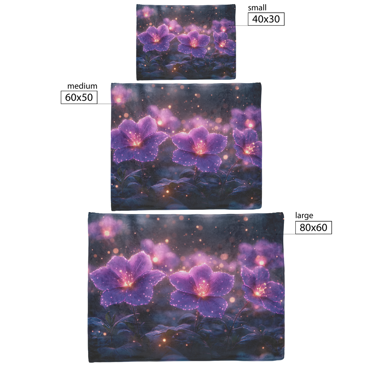 Glowing_Purple_Geraniums_in_Forest_with__H_Blanket_Size_Options_Mockup.png