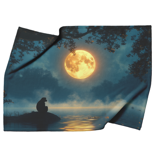 Howler_Monkey_Silhouetted_Against_a_Glow_H_Blanket_Top_Bottom_Folds_Mockup.png