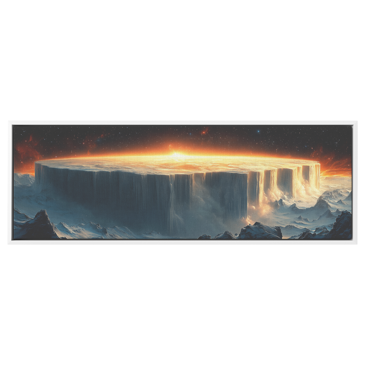 Intricate_Cosmic_Map_Flat_Earth_Ice_Wall_White_Framed_Canvas_H_Panoramic_Main_Mockup.png