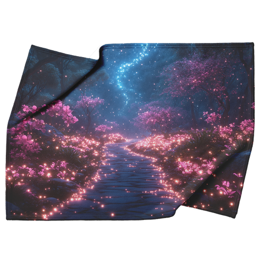 Orchids_Blooming_on_Glowing_Forest_Path__H_Blanket_Top_Bottom_Folds_Mockup.png