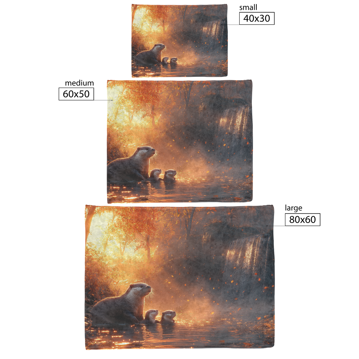 Otter_Family_Playing_Near_a_Glowing_Wate_H_Blanket_Size_Options_Mockup.png