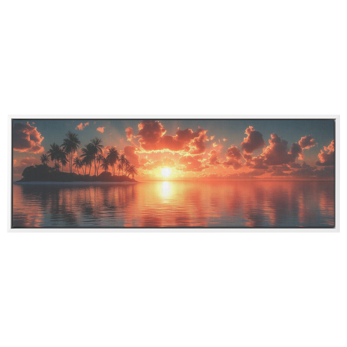 Panoramic_Tropical_Sunset_Vibrant_Orange_White_Framed_Canvas_H_Panoramic_Main_Mockup.png