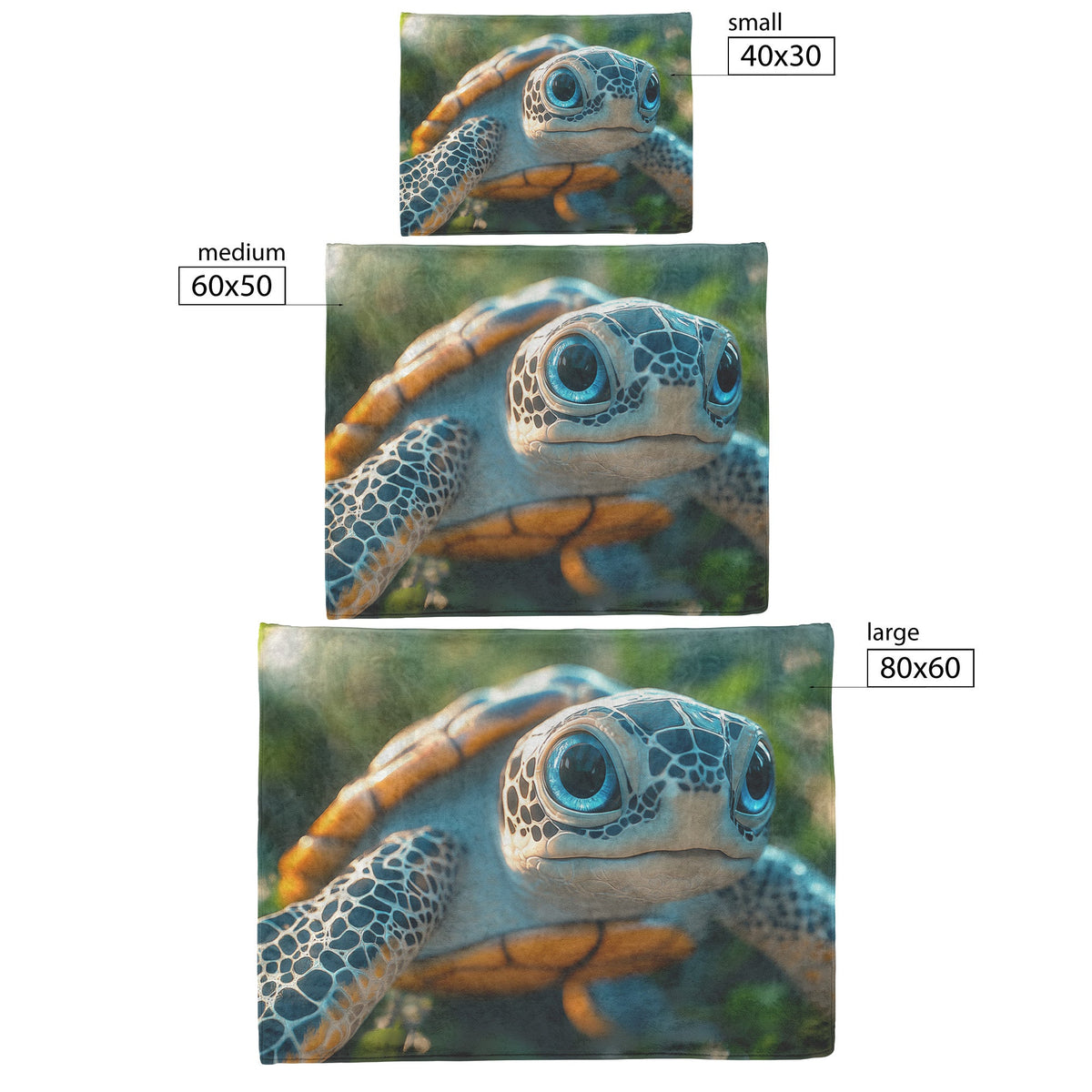 Adorable Baby Turtle with Sparkling Eyes Under Sunlight Cozy Fleece Sherpa Blanket - Awakening Righteousness