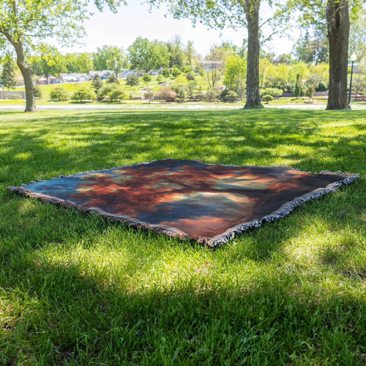 Enchanting Tree with Vibrant Orange Leaves Christian Throw Blanket Cozy Woven Kids Comfort Blanket Holy Faith Inspired Healing Blanket for Children