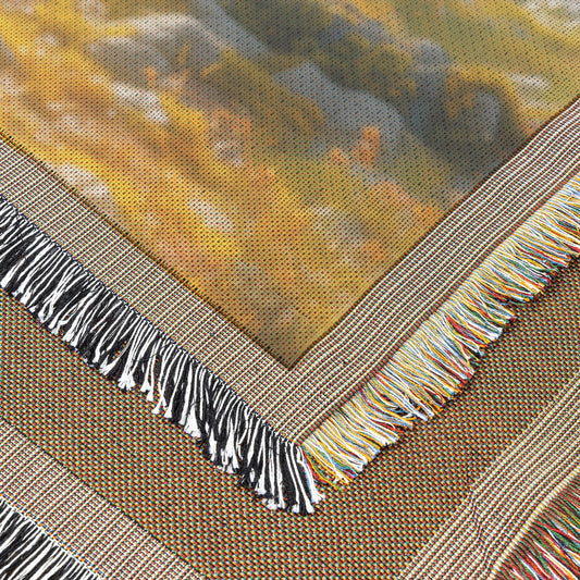Serene Family of Deer River Woven Throw Blanket Majestic Wildlife Art Tranquil Nature Decor Perfect for Nature Lovers Cabin Home or Office Accent - Awakening Righteousness