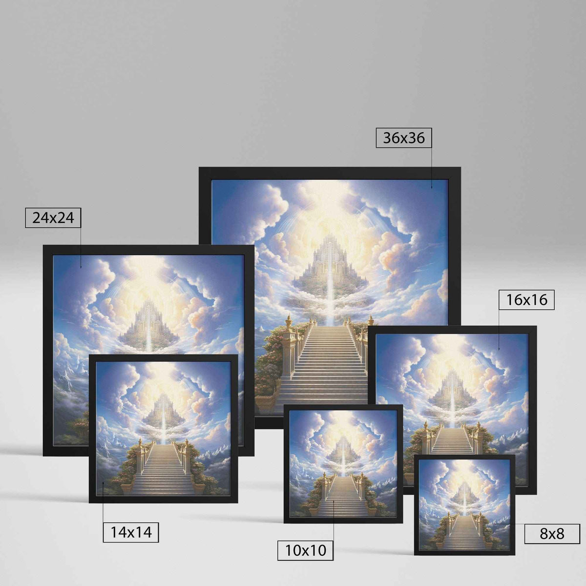 Stairway To The Kingdom Of Heaven Semi Gloss Art Print With Frame