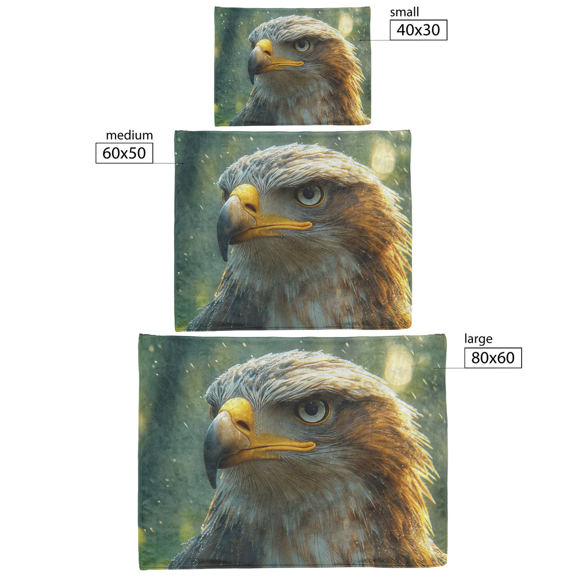 Bald Eagle Majestic Forest Fleece Sherpa Blanket Soft Cozy Blanket - Awakening Righteousness