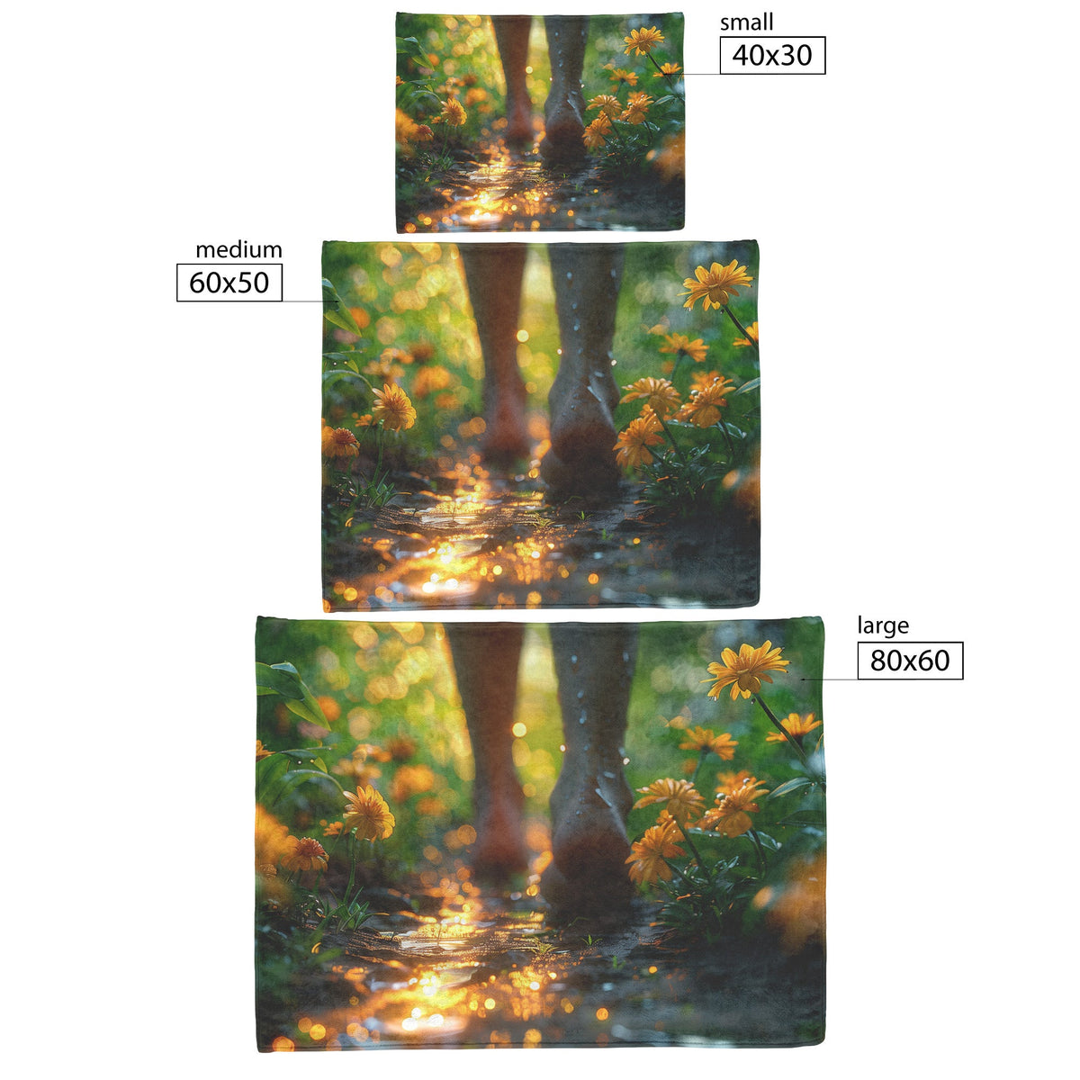 Barefoot Walk Through Flower Path Fleece Sherpa Blanket Nature Inspired Home Decor - Awakening Righteousness