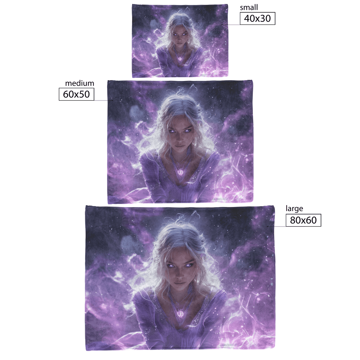 Blood Elf Priest Fleece Sherpa Blanket Silver Lavender Robes Cosmic Mist Radiant Accents Bold Serene WoW Design - Awakening Righteousness