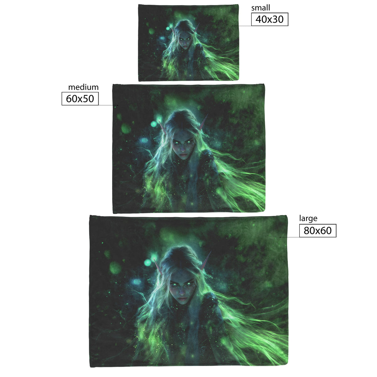 Blood Elf Rogue Fleece Sherpa Blanket Glowing Silver Daggers Mist Cosmic Reflections Stealthy Bold WoW Design - Awakening Righteousness