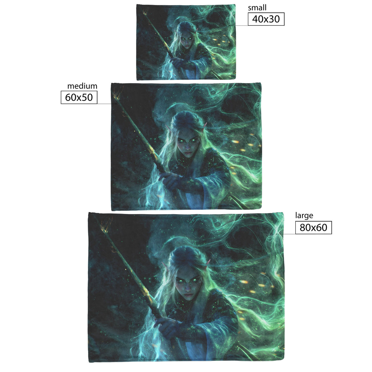 Blood Elf Rogue Fleece Sherpa Blanket Glowing Silver Daggers Mist Cosmic Reflections Stealthy Bold WoW Design - Awakening Righteousness