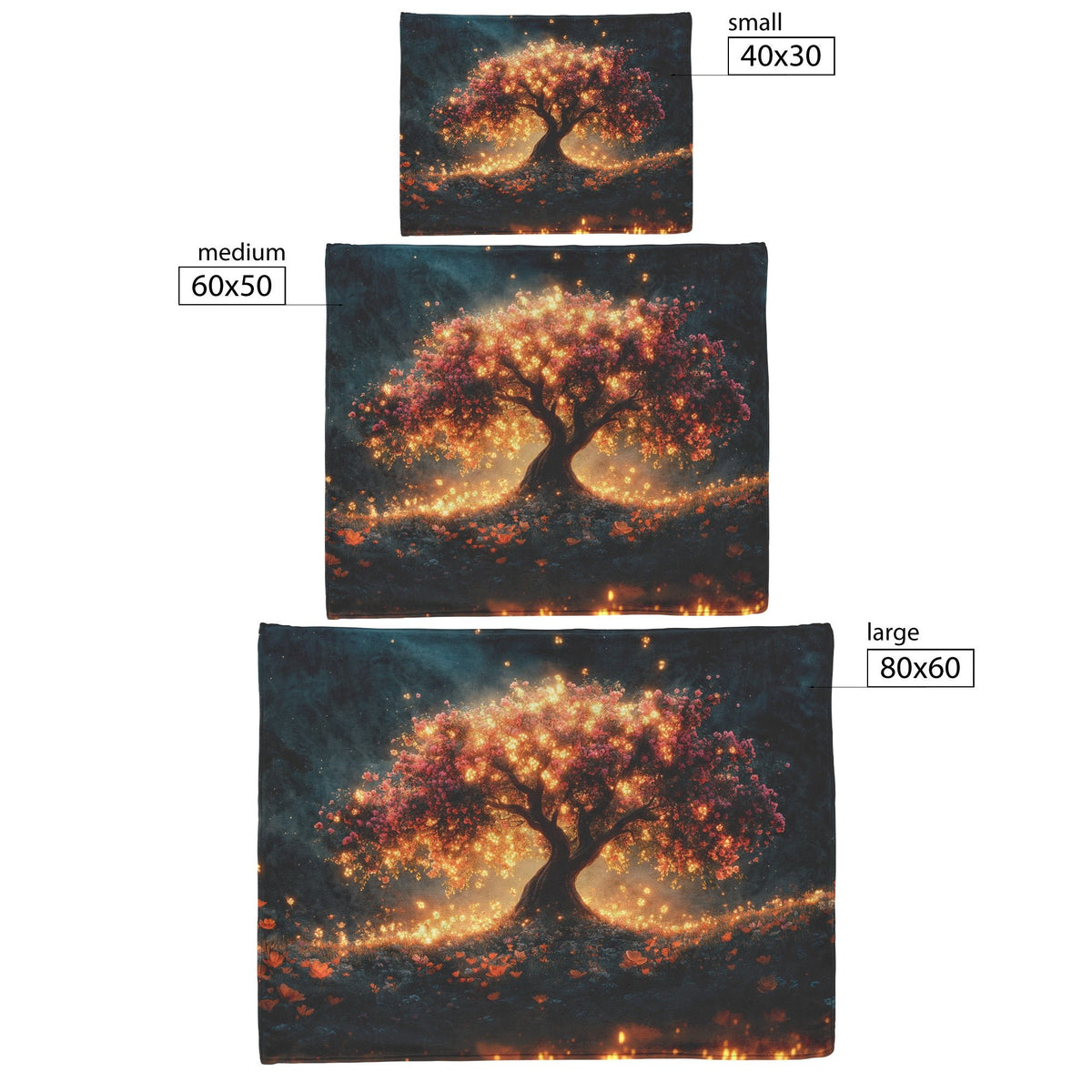 Blossoming Tree of Life Fleece Sherpa Blanket Radiant Floral Design Cozy Inspirational Home Decor Gift - Awakening Righteousness