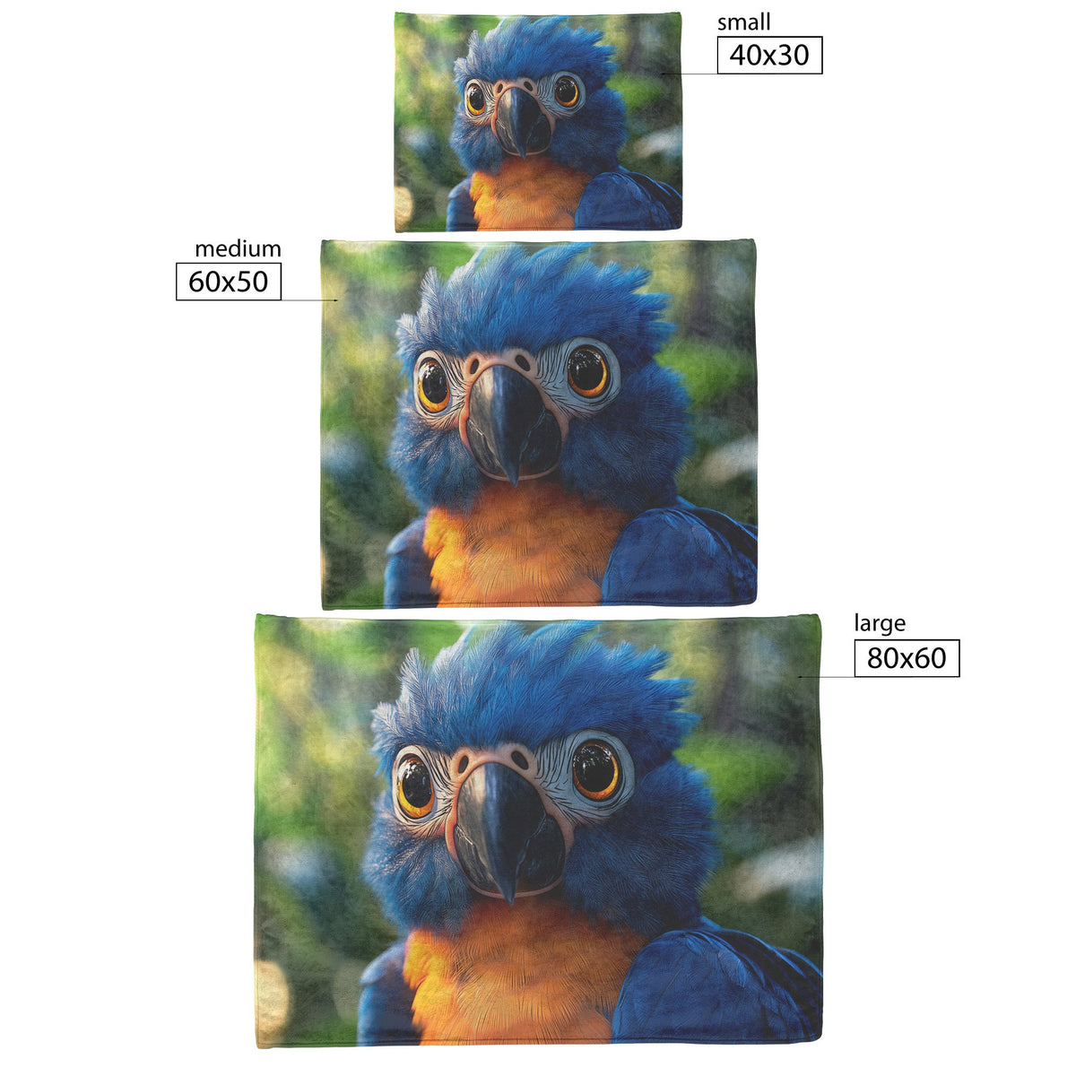 Blue Macaw in Jungle Fleece Sherpa Blanket Soft Cozy Blanket - Awakening Righteousness