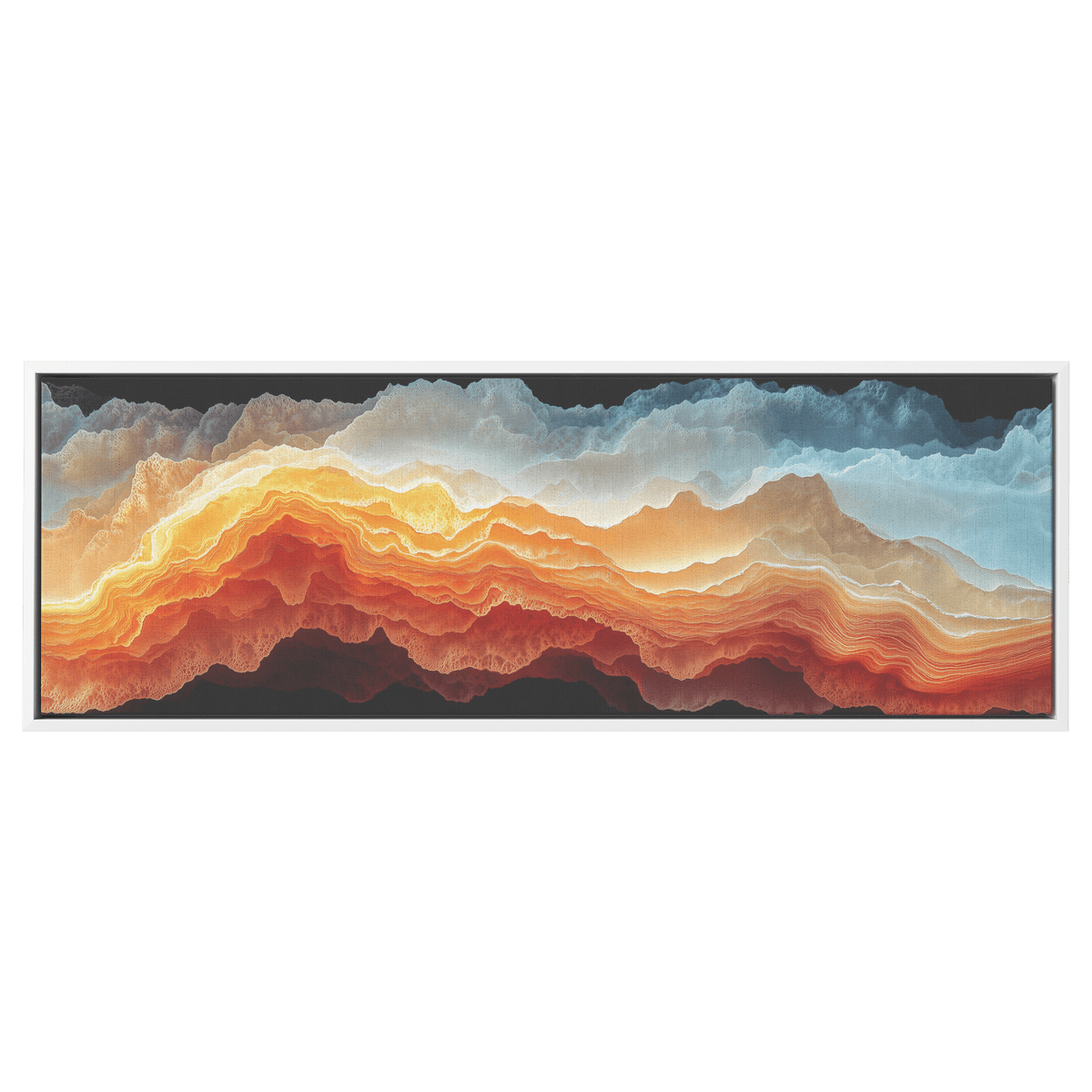 Bold Abstract Wall Art Layered Organic Shapes Sienna Rust Cream Shades Ultra High Definition Soft Texture Retro Vibe Panoramic Framed Canvas Wall Art - Awakening Righteousness
