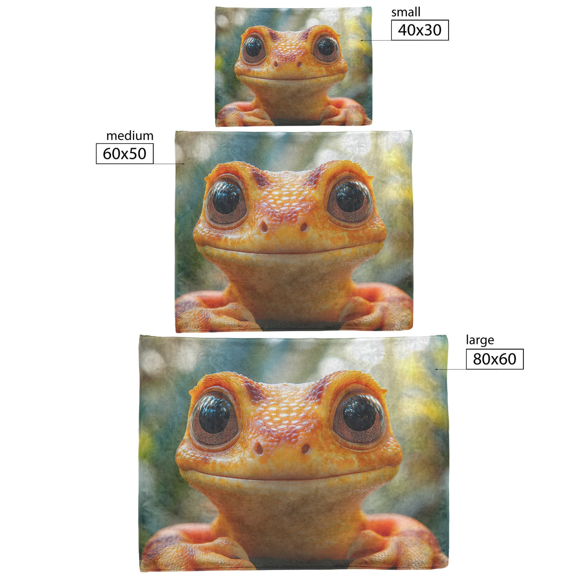 Charming Orange Frog with Big Eyes Cozy Fleece Sherpa Blanket - Awakening Righteousness