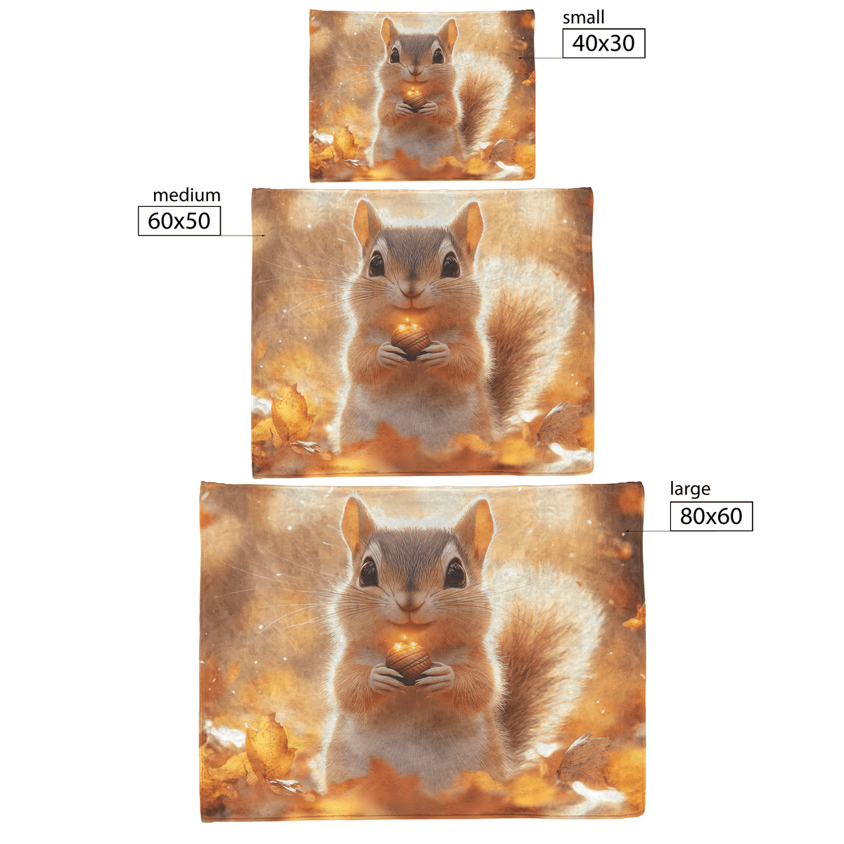 Chipmunk Holding Glowing Acorn in Vibrant Autumn Forest With Golden Leaves and Soft Morning Mist Fleece Sherpa Blanket - Awakening Righteousness