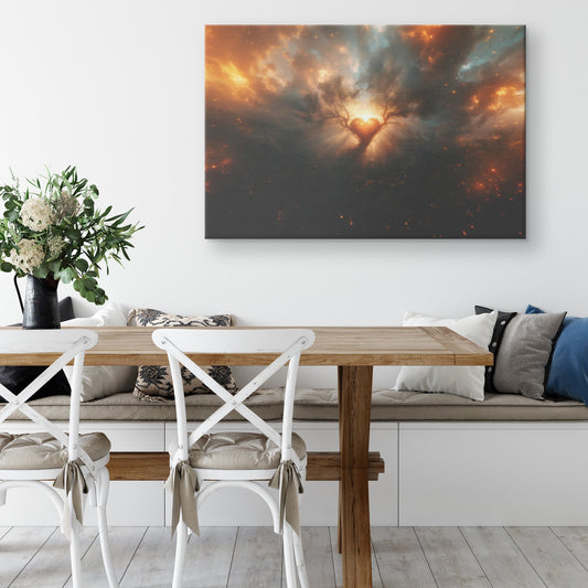 Circumcision of the Heart Glowing Tree with Radiant Light Vines and Canvas Wall Art Decor - Awakening Righteousness