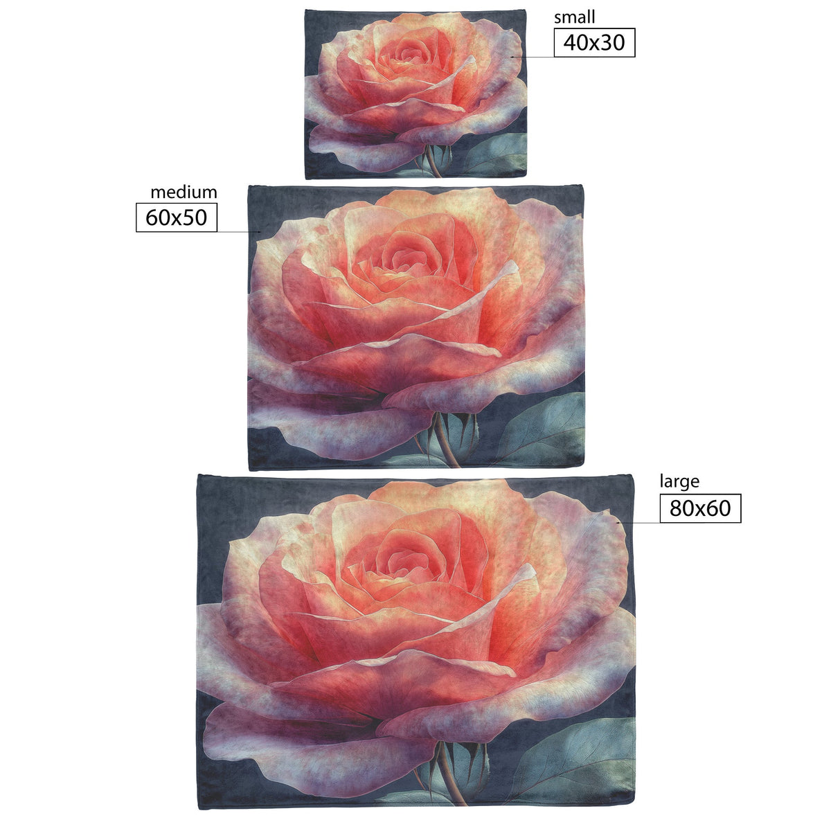 Elegant Pink Rose with Soft Petals and Lush Leaves Fleece Sherpa Blanket Ultra Soft Cozy Perfect for Home Gift - Awakening Righteousness