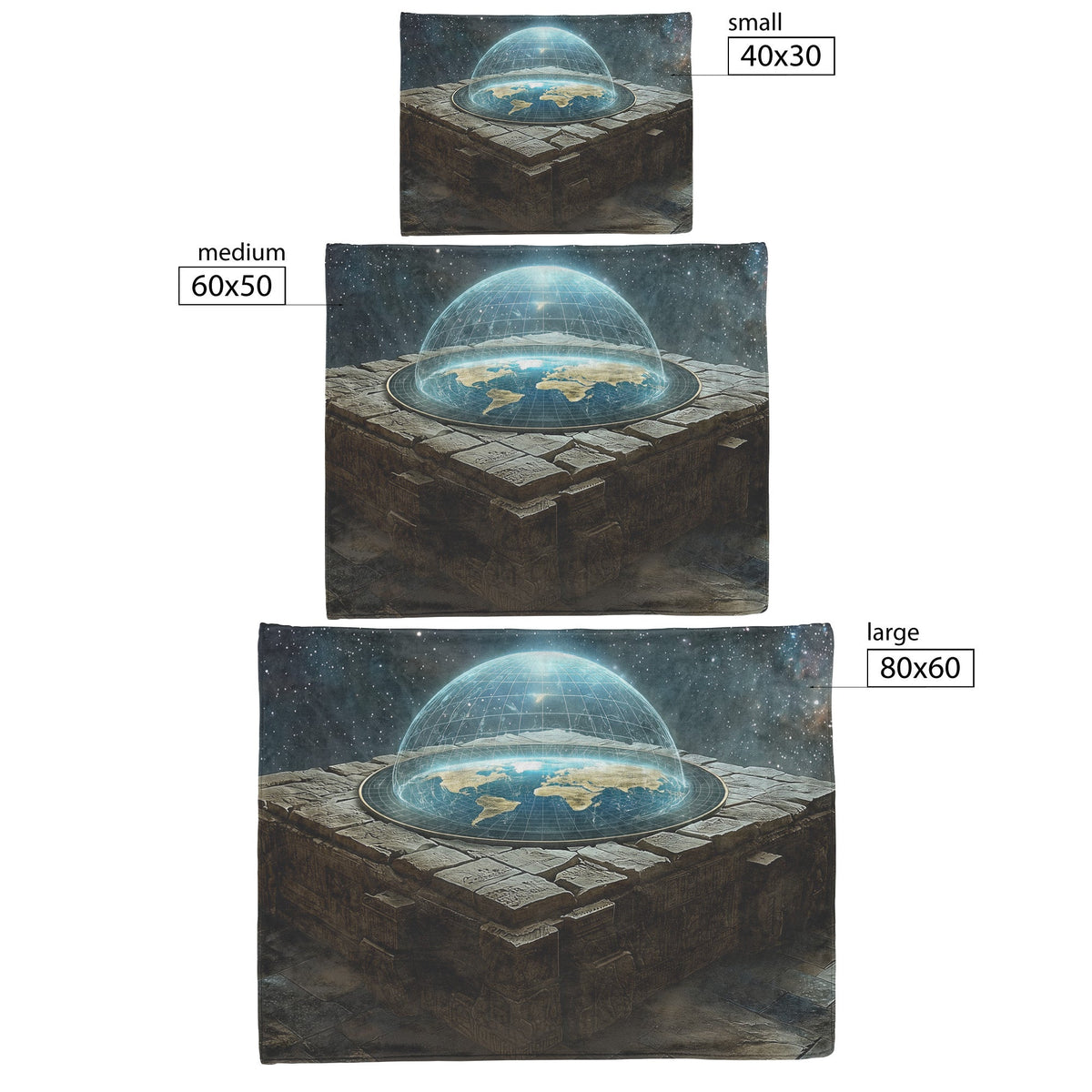 Flat Earth Radiant Firmament Ancient Stone Starry Cosmos Cozy Fleece Sherpa Blanket - Awakening Righteousness