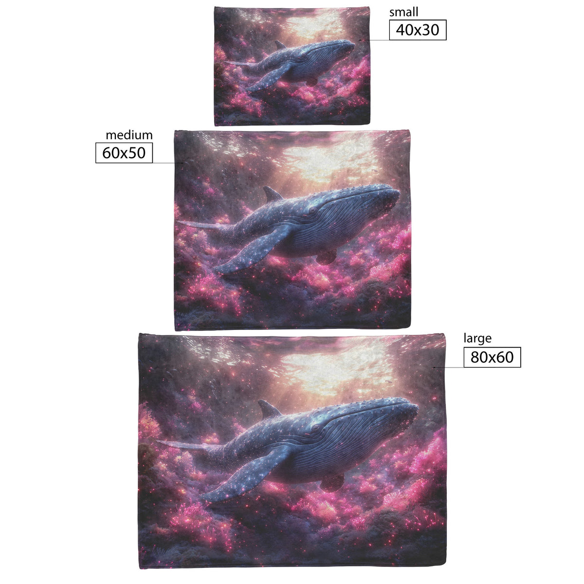 Humpback Whale Swimming Gracefully Through Underwater Canyon Glowing Coral Vibrant Fish Sunlight Fleece Sherpa Blanket - Awakening Righteousness