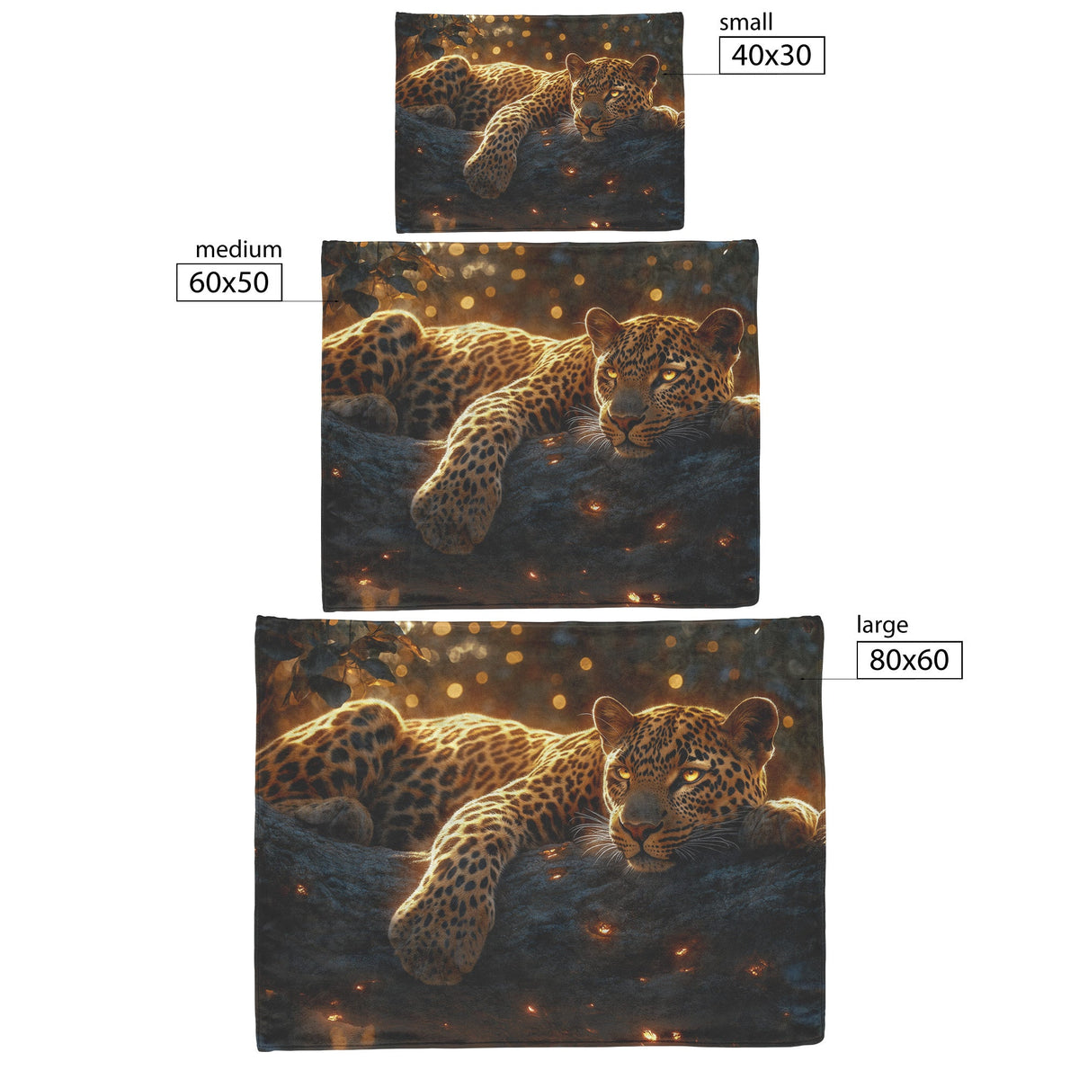 Leopard Resting Gracefully on Ancient Tree Branch Under Golden Sunlight Fleece Sherpa Blanket - Awakening Righteousness