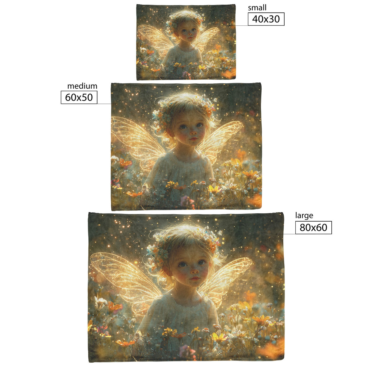 Magical Flower Angel Cozy Christian Fleece Sherpa Blanket for Nursery and Playroom - Awakening Righteousness
