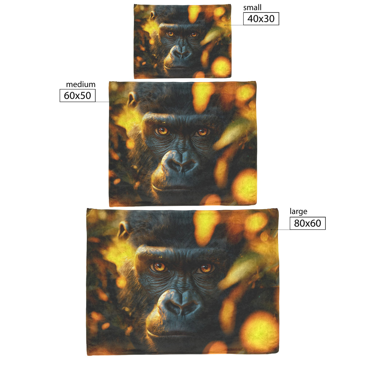 Majestic Gorilla Cozy Fleece Sherpa Blanket Strength and Serenity in the Jungle - Awakening Righteousness
