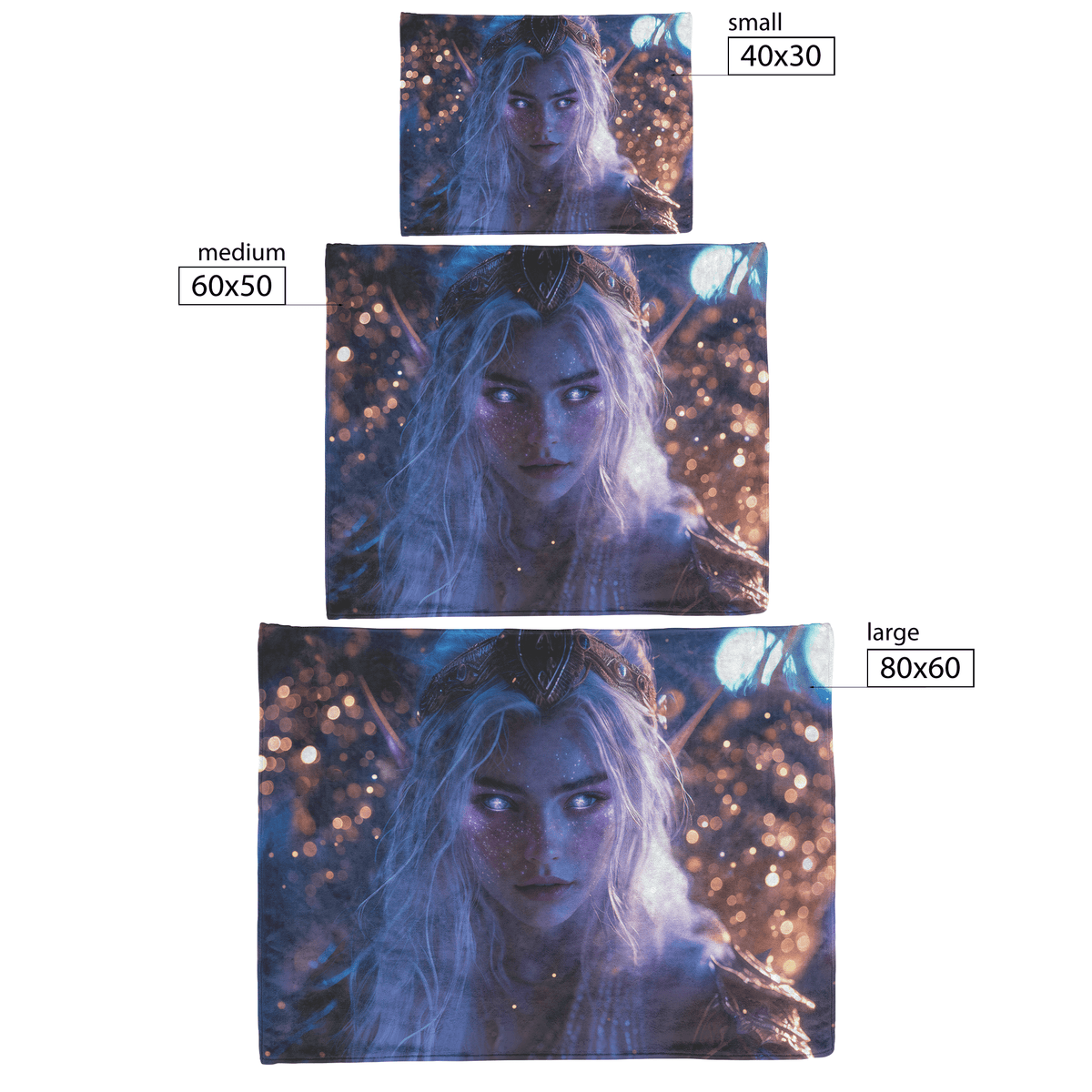 Night Elf Paladin Fleece Sherpa Blanket Purple Armor Radiant Wings Cosmic Stars Glowing Textures Serene Inspiring WoW Design - Awakening Righteousness