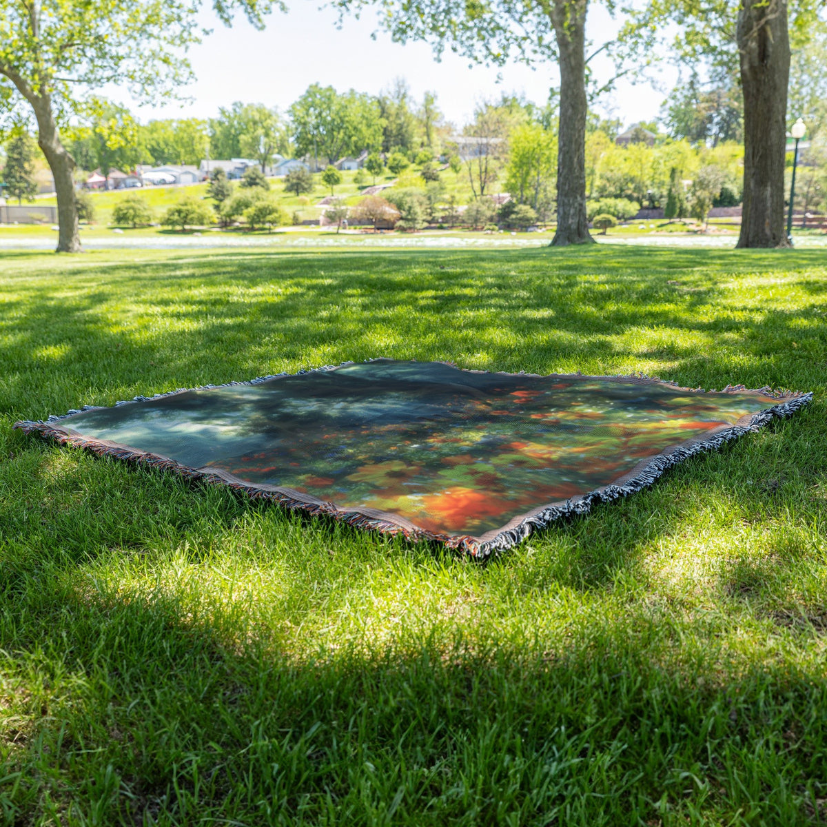 Tree of Life Woven Throw Blanket Enchanting Forest with Radiant Wildflowers Spiritual Nature Inspired Home Decor - Awakening Righteousness
