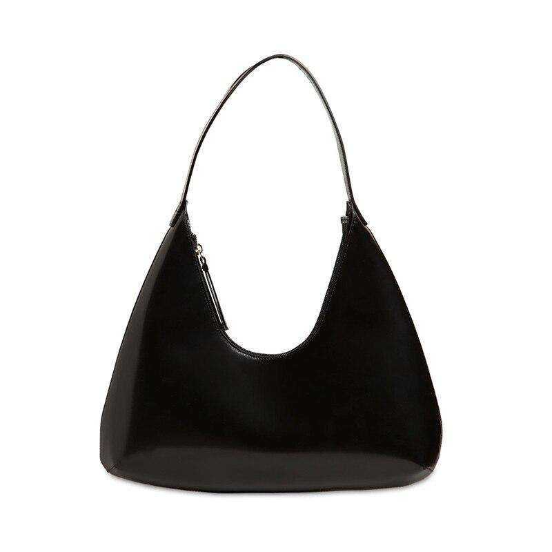 Patent Leather Shiny Underarm Baguette PU Tote Handbags