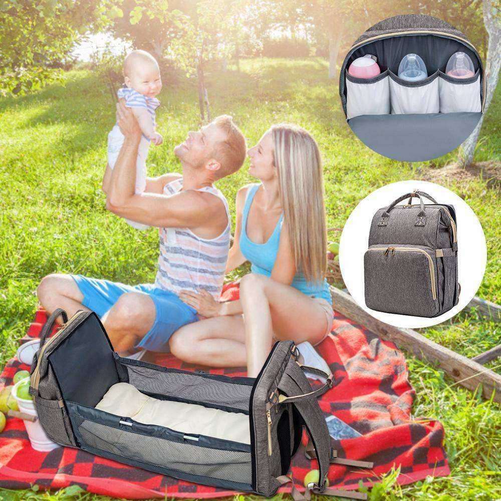 Multi-purpose Storage Travel Bag Convertible Baby Diaper Bag Bed