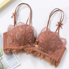 Sexy Lace Bralette Push Up Bras Wireless Soft Black Butterfly Bra