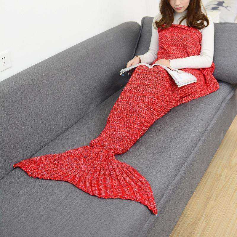 Soft All Seasons Knitted Mermaid Tail Blanket