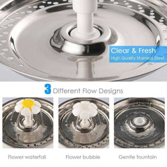 2.4L Automatic Water Fountain LED Electric Mute Drinking Pet Bowl Dispenser
