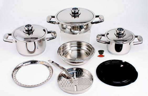 12 Piece Platinum Surgical Stainless Cooking Set