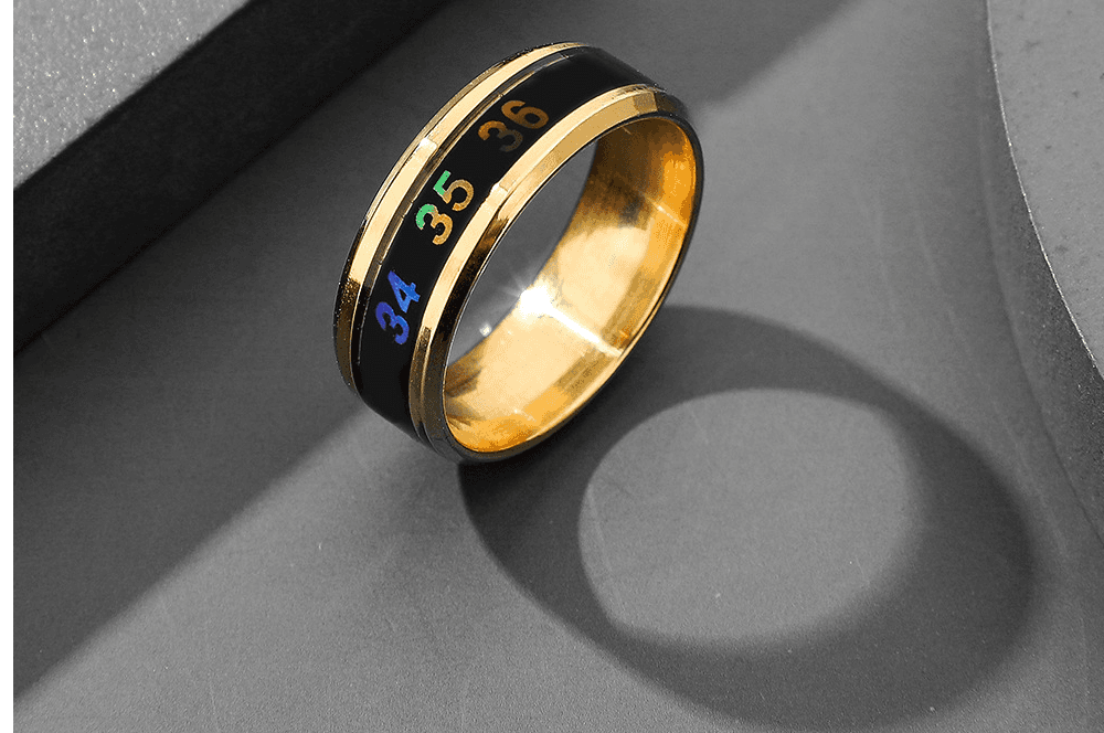 Fashion Sensor Real-time Body Temperature Display Ring Stainless Steel