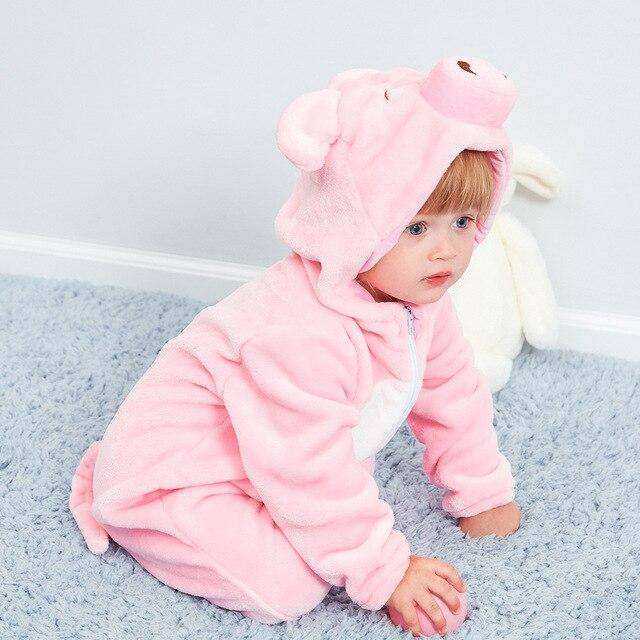 Animal Style Baby Onesie Hooded Cartoon Romper