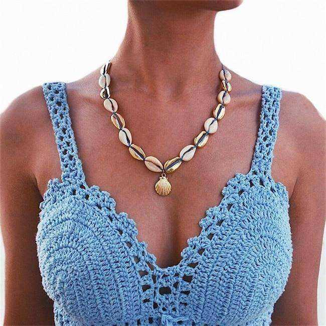 Women Charm Conch Seashell Collar Choker Beach Boho Summer Necklaces