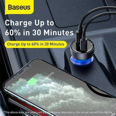 Aesthetic Car Charger Dual USB Quick Charge 65W  Fast Charging For iPhone & Laptop