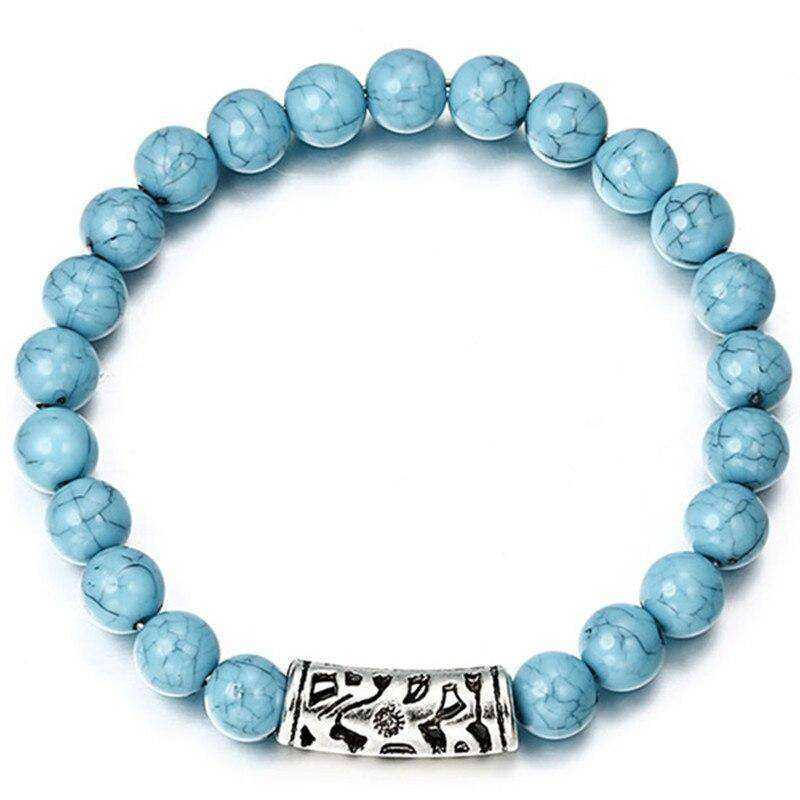 Trendy Lava Stone Imperial Crown And Helmet Charm Bracelet