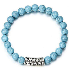 Trendy Lava Stone Imperial Crown And Helmet Charm Bracelet