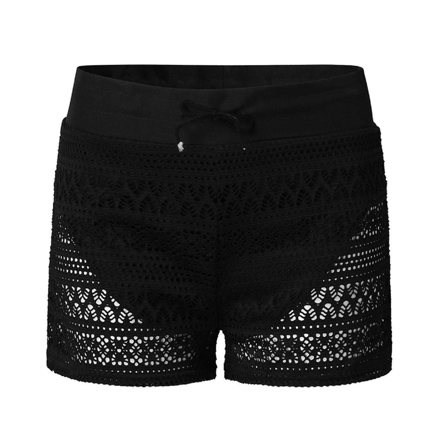 2021 Women High Waist Mesh Lace Tummy Control Beach Swimming Briefs Pants Shorts Bikini Bottoms - AWAKENING AESTHETICS