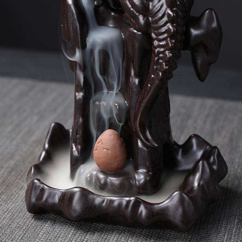 Awakening Dragon LED Ceramic Waterfall Smoke Incense Burner