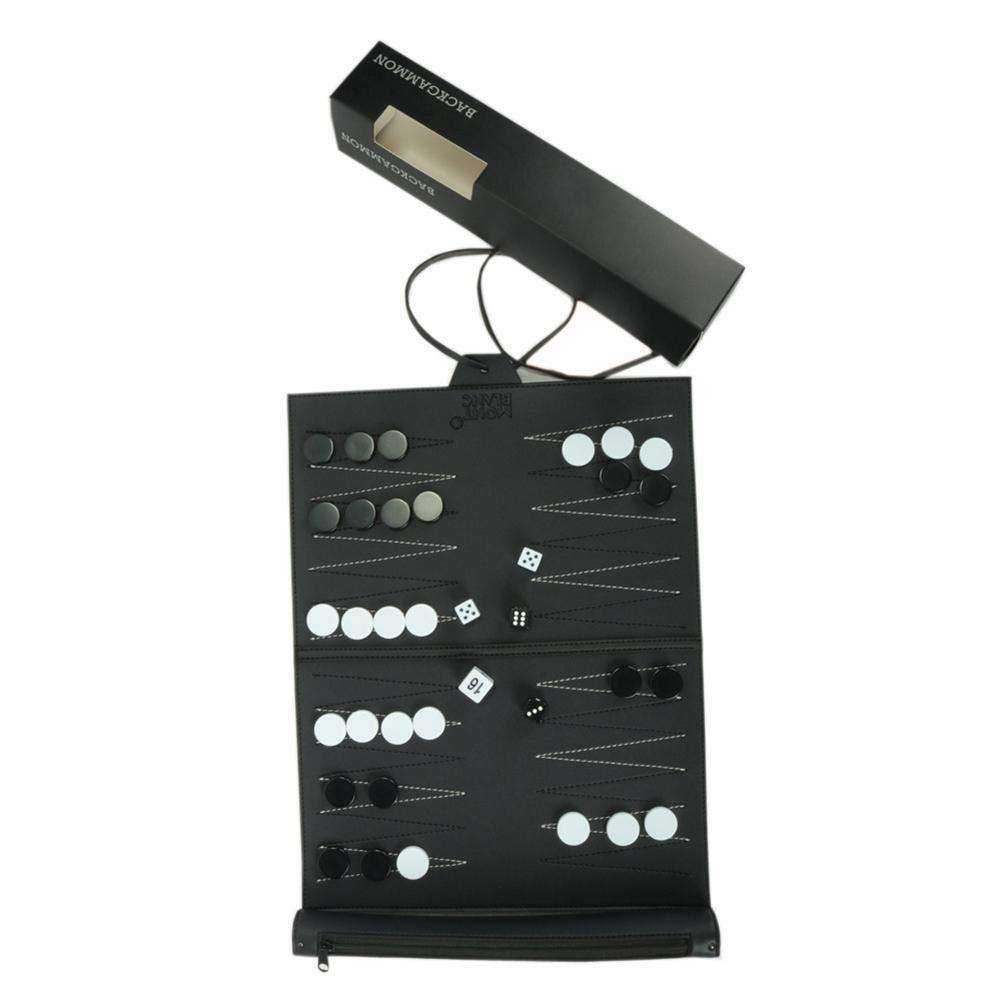 High Quality Portable Leather Backgammon Chessboard Set