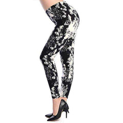 Women Comic Cartoon Printed  High Stretch Punk Rock Leggings