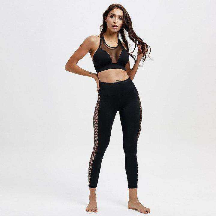 High Waisted Bum Scrunch Mesh Patchwork Workout Leggings