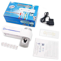 Automatic UV Light Toothbrush Sterilizer and Toothpaste Dispenser