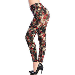 Women Comic Cartoon Printed  High Stretch Punk Rock Leggings